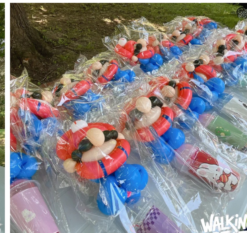 Colorful camp party favors